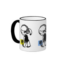 Girl M Yellow blue & pink Mug (M08-534)