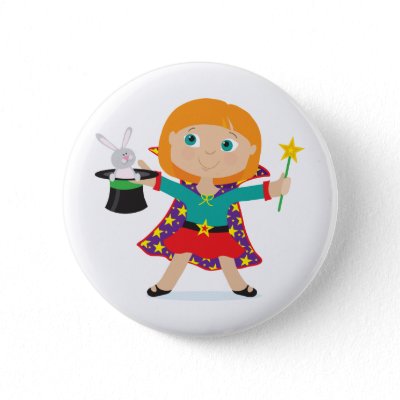 Girl Magician Pinback Button