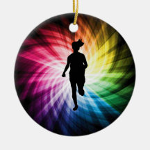 Girl Marathon Runner Christmas Ornament