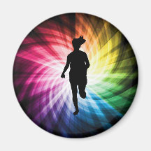 Girl Marathon Runner Fridge Magnet