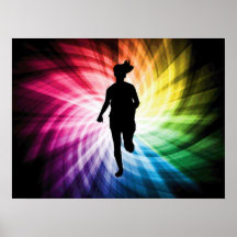Girl Marathon Runner Posters