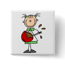 Girl Mixing Batter T-shirts and Gifts Button