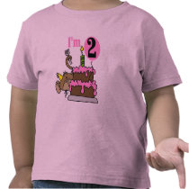 Girl Monkey I'm 2 Birthday Tshirts