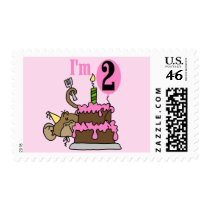 Girl Monkey I'm 2 Birthday Tshirts postage