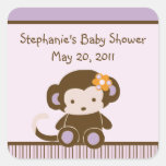 Girl Monkey Stickers/Labels/Envelope Seals