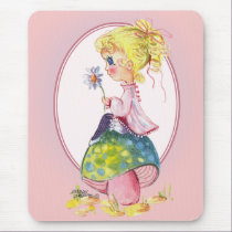 GIRL & MUSHROOM by SHARON SHARPE mousepads
