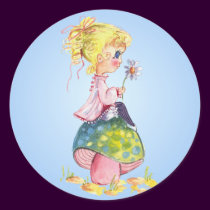 GIRL & MUSHROOM by SHARON SHARPE stickers
