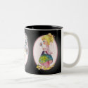 GIRL, MUSHROOM & DAISIES by SHARON SHARPE mugs by sharonsharpe GIRL, MUSHROOM & DAISIES by SHARON SHARPE mugs