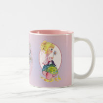 GIRL,  MUSHROOM & DAISIES by SHARON SHARPE mugs