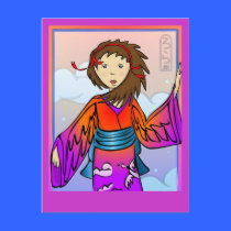 Girl of Cranes Postcard postcards