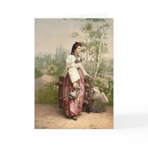 Girl of Sarajevo, Bosnia, Austro-Hungary classic P Greeting Card