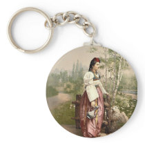Girl of Sarajevo, Bosnia, Austro-Hungary classic P Keychains