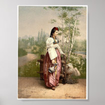 Girl of Sarajevo, Bosnia, Austro-Hungary classic P Poster