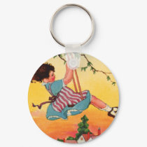 Girl on a Swing Keychain by tnmpastperfect Girl on a Swing Keychain