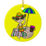 Girl On Beach Christmas Tree Ornaments