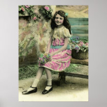 Girl on Bench Print