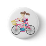 Girl on bicycle pin
