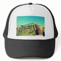 Girl on boardwalk, Florida Gulf Coast Beach Mesh Hats