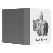 GIRL ON HORSE: PENCIL ART BINDER