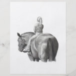 GIRL ON HORSEBACK: PENCIL ART: REALISM CUSTOM FLYER