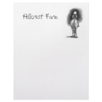 Girl on Horseback: PENCIL: FARM: LETTERHEAD