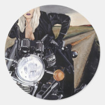 girl on motercycle stickers