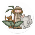 Girl on Safari stickers by toddlersplace Girl on Safari stickers