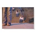 Girl on steps posters