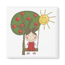 Girl on Swing  T-shirts and Gifts Magnet