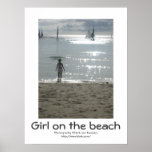 Girl on the beach poster