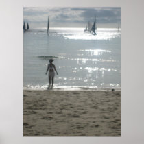 Girl on the beach posters