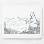 Girl on the rock mousepad