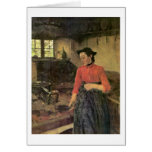 Girl On The Stove By Wilhelm Leibl Greeting Card
