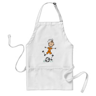 Girl Orange Soccer Uniform Apron by stick_figures