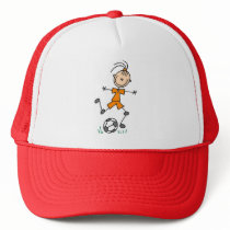 Girl Orange Soccer Uniform hats