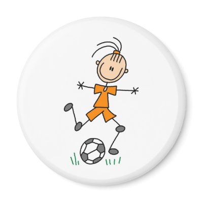 Girl Orange Soccer Uniform Magnet by stick_figures