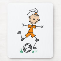 Girl Orange Soccer Uniform mousepads