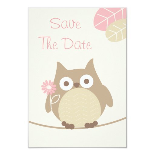 Save The Date Templates For Baby Shower | girl owl baby shower save the date custom invites zazzle Save The Date Templates For Baby Shower | girl owl baby shower save the date custom invites zazzle