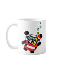 Girl Panda in Bikini Snorkling Mugs