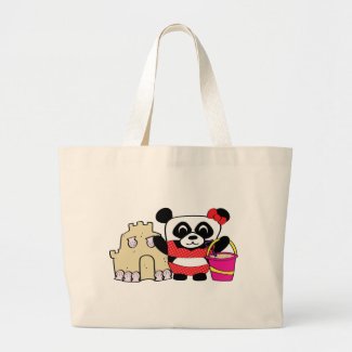 Girl Panda with Sandcastle bag