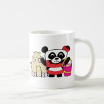 Girl Panda with Sandcastle Coffee Mugs