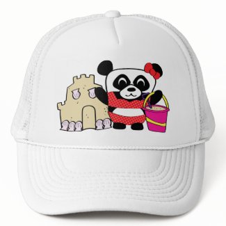 Girl Panda with Sandcastle hat