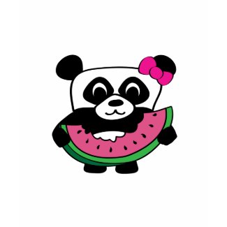 Girl Panda with Watermelon Slice shirt