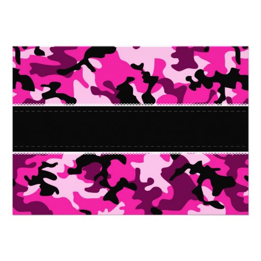 Girl Pink Camouflage Baby Shower Invitation