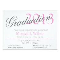 Girl pink classic,stylish graduation announcement custom invites