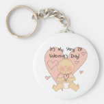 Girl Pink Hearts 1st Valentines Tshirts Key Chain