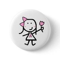 Girl & Pink Ribbon buttons by littlelizzylou Girl & Pink Ribbon buttons
