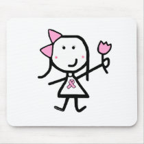 Girl & Pink Ribbon mousepads