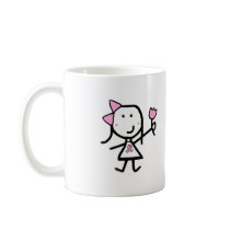 Girl & Pink Ribbon mugs