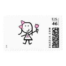 Girl & Pink Ribbon postage
